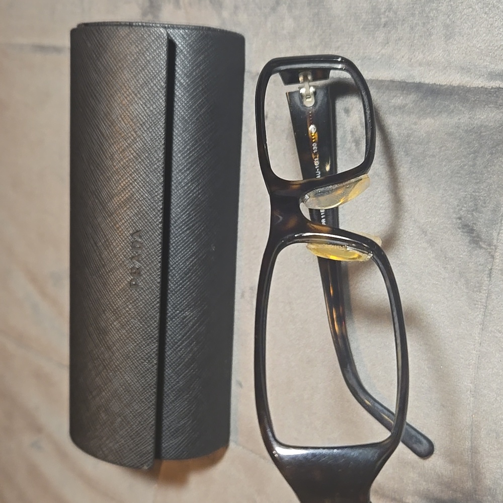 Prada Tortoise Rectangular Eyeglasses With Case - image 7